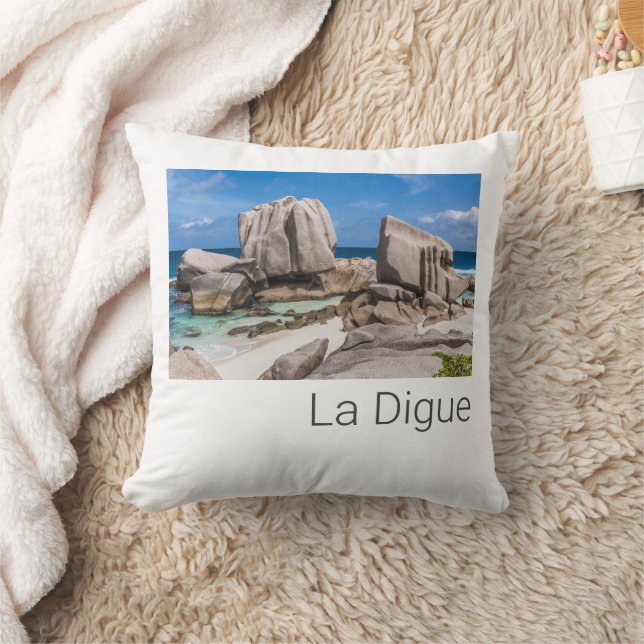 Seychelles La Digue Anse Marron Beach Vintag Kissen (Decke)