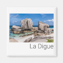 Seychelles La Digue Anse Marron Beach Vintag Magnet
