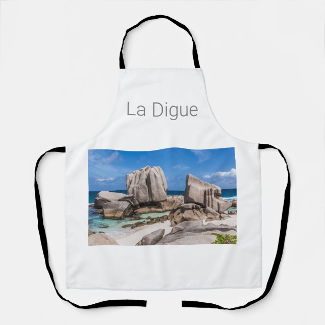 Seychelles La Digue Anse Marron Beach Vintag Schürze (Vorderseite)
