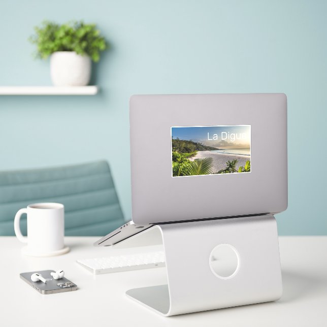 Seychelles La Digue Sunset Beach Holiday Souvenir Aufkleber (Laptop auf Schreibtisch)