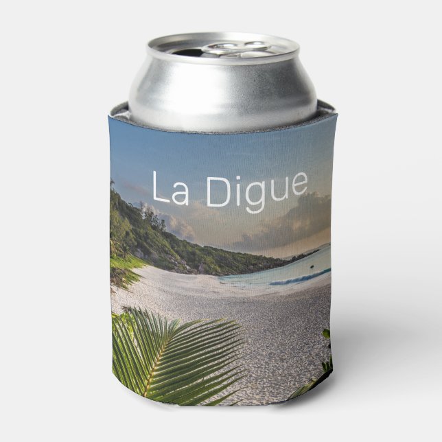 Seychelles La Digue Sunset Beach Holiday Souvenir Dosenkühler (Kanne Vorderseite)