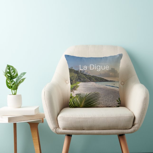 Seychelles La Digue Sunset Beach Holiday Souvenir Kissen (Stuhl )