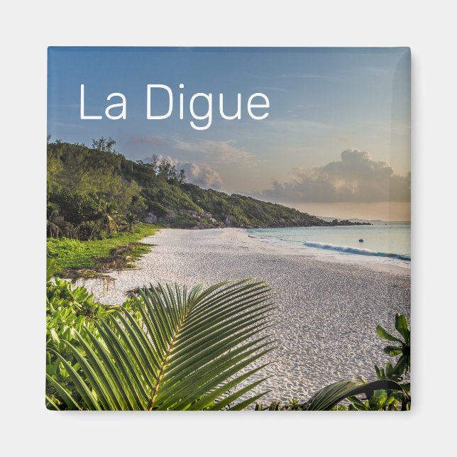 Seychelles La Digue Sunset Beach Holiday Souvenir Magnet (Vorne)