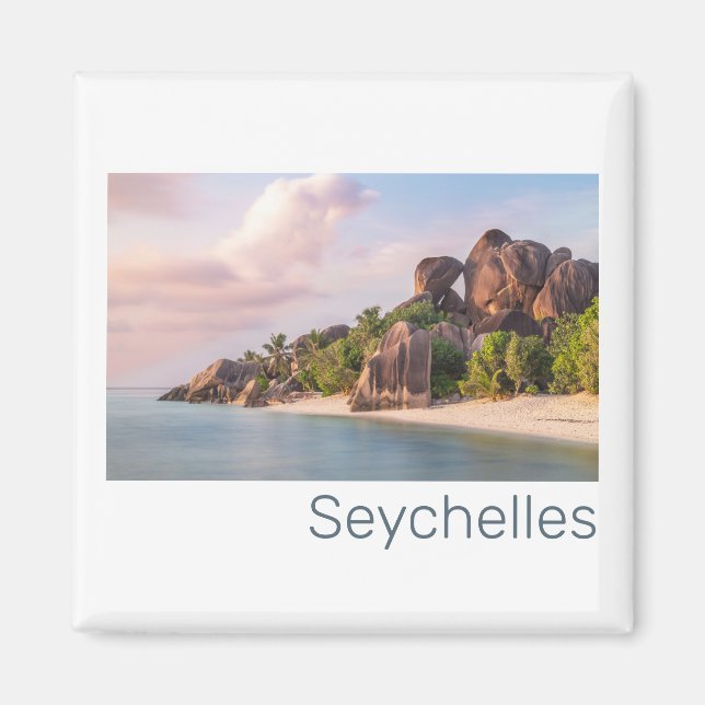 Seychelles La Digue Vintag Sunset Holiday Geschenk Magnet (Vorne)