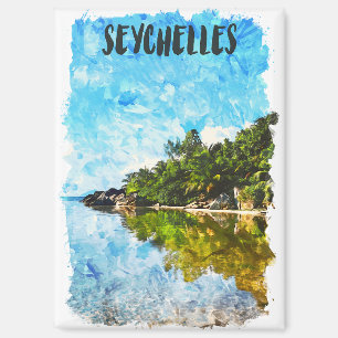 Seychelles Tropical Creole Island Travel Artwork Magnet