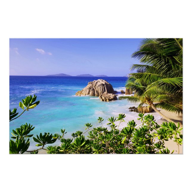 Seychelles Tropical Island Beach Poster (Vorderseite)