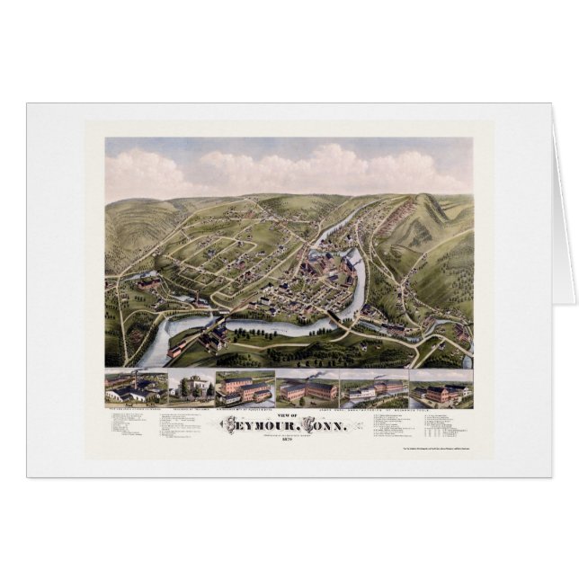 Seymour, panoramische Karte CT - 1879 (Vorderseite (Horizontal))