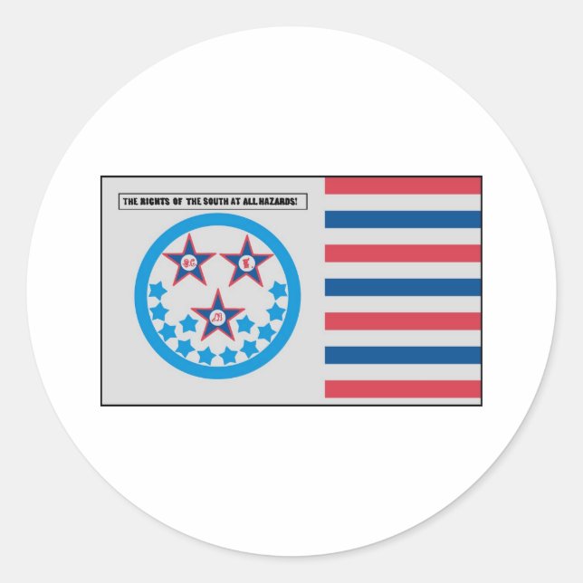 Sezessionsflagge in Florida - 10. Januar 1861 Runder Aufkleber (Vorderseite)