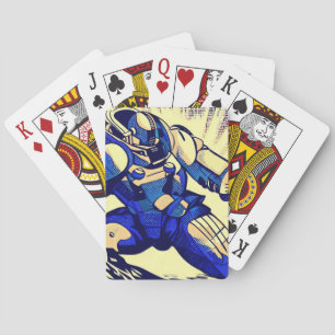 SF Anime Hero - Holzschnitt (4) Spielkarten