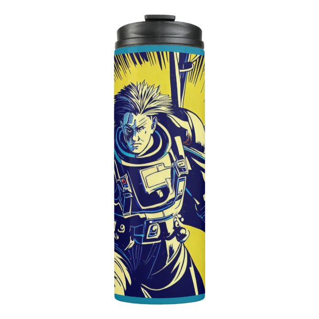 SF - Anime Hero Woodcut 1 Thermosbecher (Vorderseite)