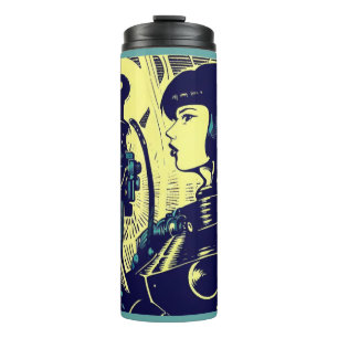 SF - Anime Hero Woodcut 3 Thermosbecher