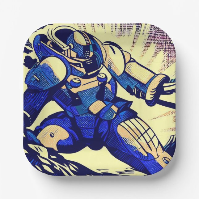 SF - Anime Hero Woodcut 4 Pappteller (Vorderseite)