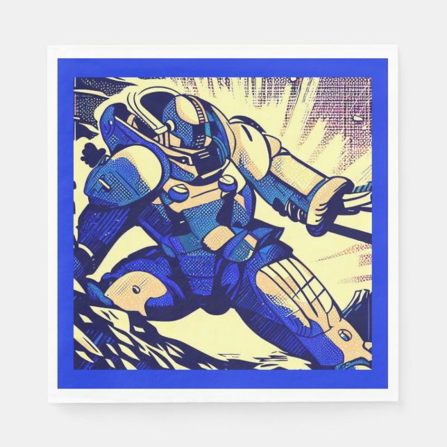 SF - Anime Hero Woodcut 4 Serviette (Vorderseite)