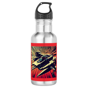 SF - Anime Starfighter Woodcut 1 Edelstahlflasche