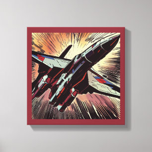 SF - Anime Starfighter Woodcut 2 Leinwanddruck