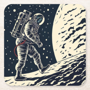 SF - Astronaut auf dem Waldrand 1 Rechteckiger Pappuntersetzer