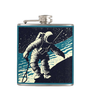 SF - Astronaut auf dem Waldrand 2 Flachmann