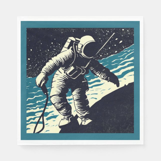 SF - Astronaut auf dem Waldrand 2 Serviette (Vorderseite)