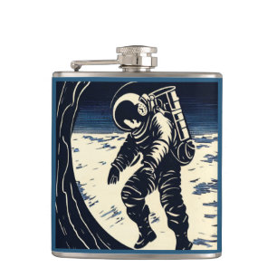 SF - Astronaut auf dem Waldrand 3 Flachmann
