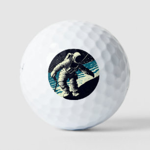 SF-Astronauten auf Spacewalk - Holzschnitt (2) Golfball