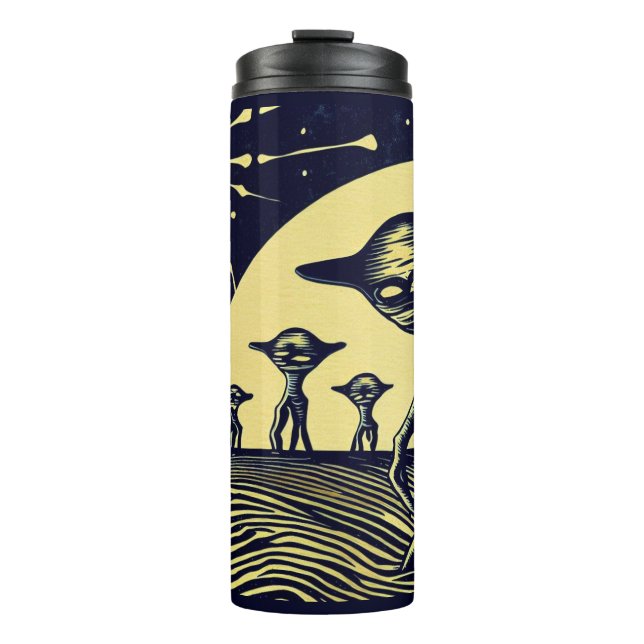 SF - Außerirdischen auf einem seltsamen Planetenho Thermosbecher (Vorderseite)