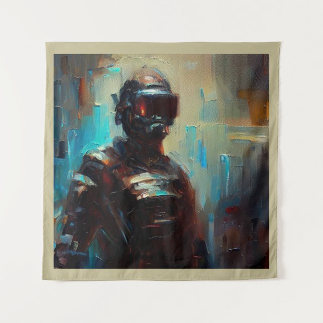 SF - Cyberpunk Hero 1 Wandteppich (Vorderseite)