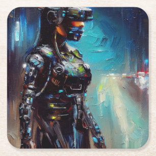 SF - Cyberpunk Hero 2 Rechteckiger Pappuntersetzer