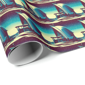 SF Futuristische Kirche 1 Geschenkpapier