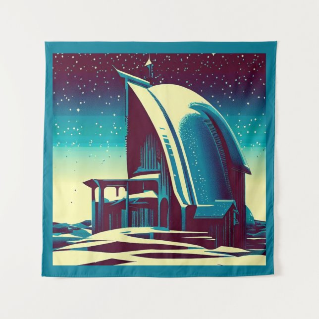 SF Futuristische Kirche 1 Wandteppich (Vorderseite)