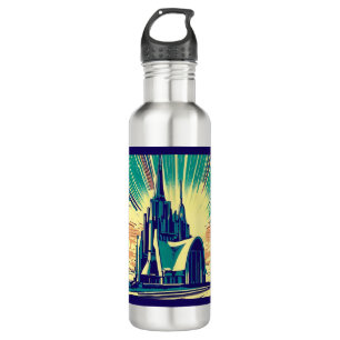 SF Futuristische Kirche 3 Edelstahlflasche