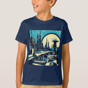 SF Futuristischer Stadtwaldschnitt 3 T-Shirt