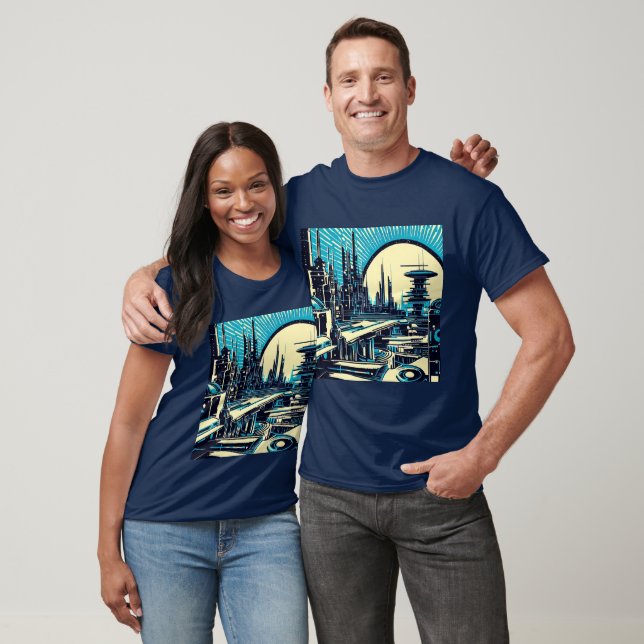 SF Futuristischer Stadtwaldschnitt 3 T-Shirt (Unisex)