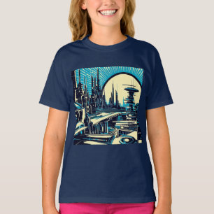 SF Futuristischer Stadtwaldschnitt 3 T-Shirt