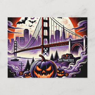 SF Golden Gate Bridge & Foggy Nights Postkarte
