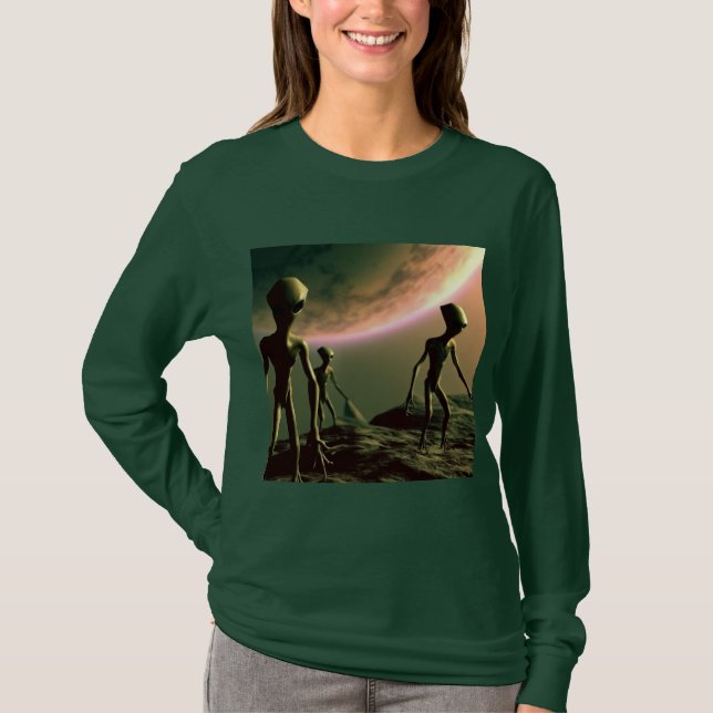 SF Grau Außerirdischen 2 T-Shirt (Vorderseite)