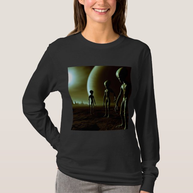 SF Graue Außerirdischen 1 T-Shirt (Vorderseite)
