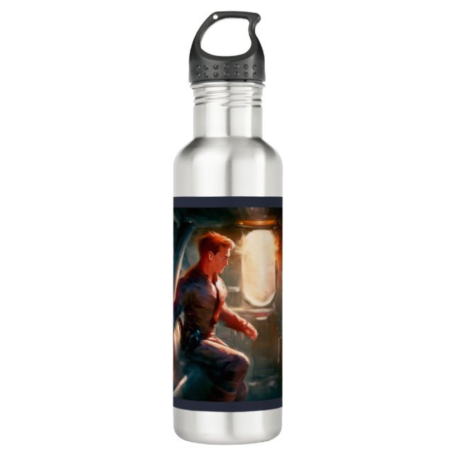SF Hero Abard Spaceship 1 Edelstahlflasche (Vorderseite)