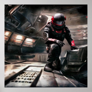 SF Hero Abard Spaceship 3 Poster