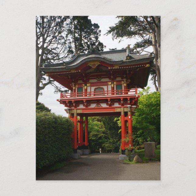 SF Japanese Tea Garden Temple Gate #2 Postcard Postkarte (Vorderseite)