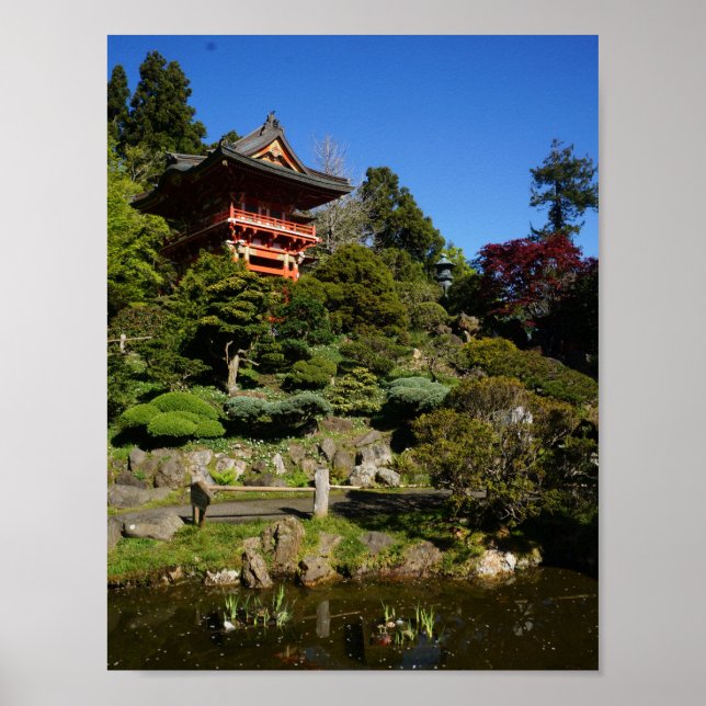 SF Japanese Tee Garden Temple Gate Poster (Vorne)