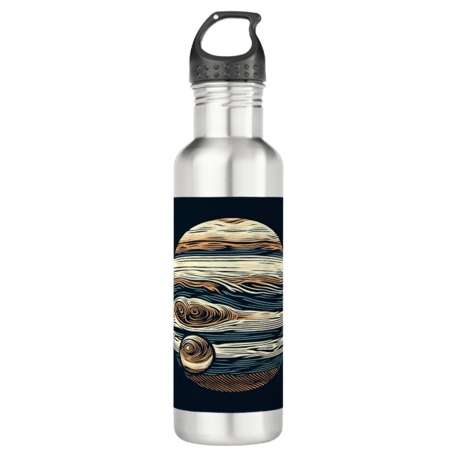 SF Jupiter Woodcut 4 Edelstahlflasche (Vorderseite)