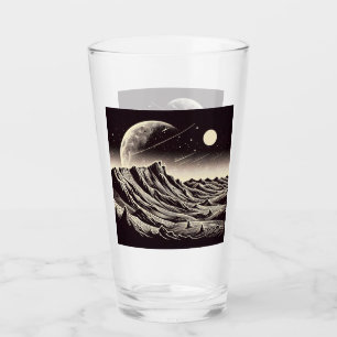 SF Mars Landschaft Holzschnitt 3 Glas