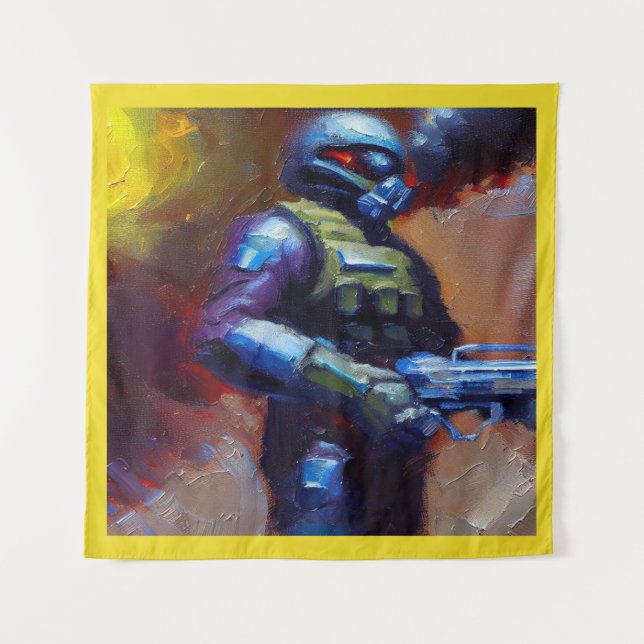 SF - Militärischer Held 4 Wandteppich (Vorderseite)