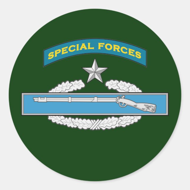 SF Q-Tab und CIB mit zweiter Auszeichnung Runder Aufkleber (Vorderseite)