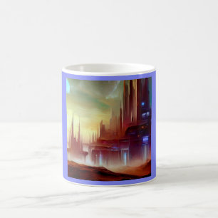 SF-Stadt auf einem seltsamen Planeten 1 Kaffeetasse