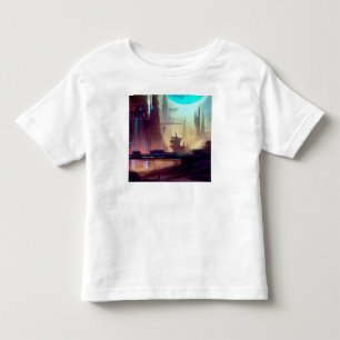SF-Stadt auf einem seltsamen Planeten 3 Kleinkind T-shirt