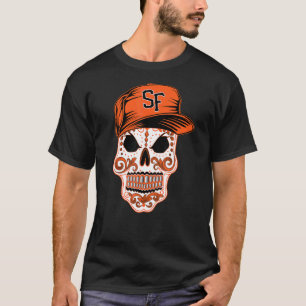 Sf Sugar Skull Mexican Chicano Art Dia de Los Muer T-Shirt