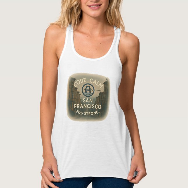 SF Tank Code Calm Fog starke weibliche Motion Wear Top (Vorderseite)