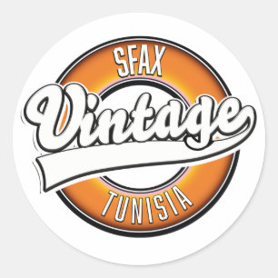 Sfax Tunesien Vintage Style Logo Runder Aufkleber