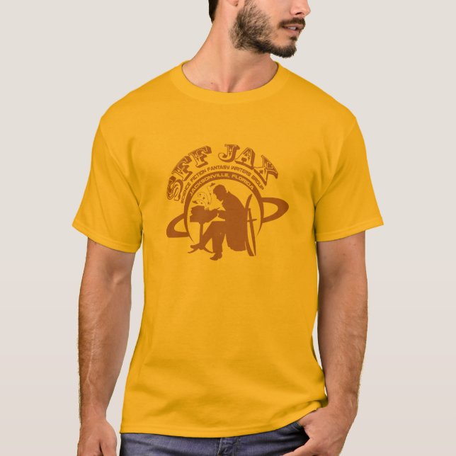 SFFX JAX Logo, braun herein auf Gold T-Shirt (Vorderseite)